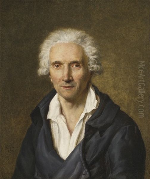 Portrait Of Jean-henri Riesener (1734 - 1806), The Artist's Father Oil Painting by Henri Francois Riesener