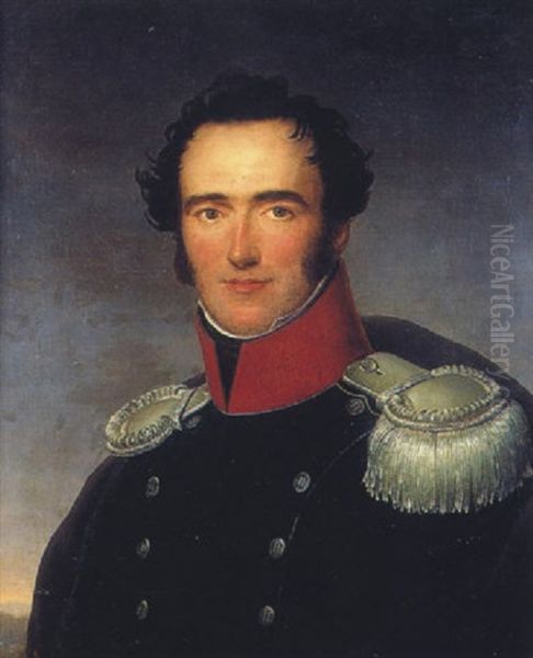 Portrait D'un Officier Oil Painting by Henri Francois Riesener