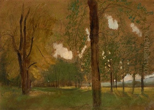 Effet De Lumiere Dans Un Sous-bois by Leon Louis Antoine Riesener