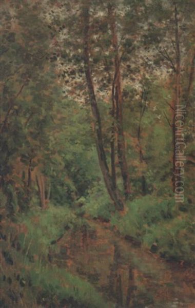 Ruisseau En Sous-bois Oil Painting by Leon Louis Antoine Riesener