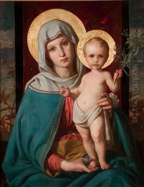 The Madonna Of Peace Oil Painting by Michael Rieser