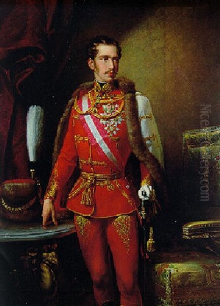 Portrat Kaiser Franz Josephs Oil Painting by Michael Rieser