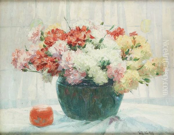 Composition Florale Oil Painting by Willy Van Riet