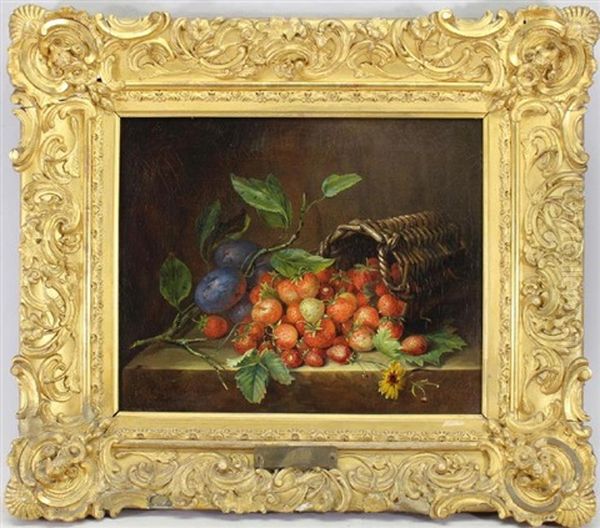 Strawberries, Plums Oil Painting by Antonie Rietveld