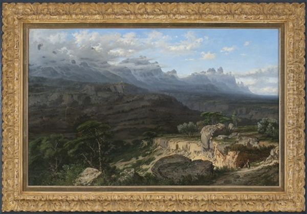 Montanas De Montserrat Oil Painting by Lluis Rigalt Farriols