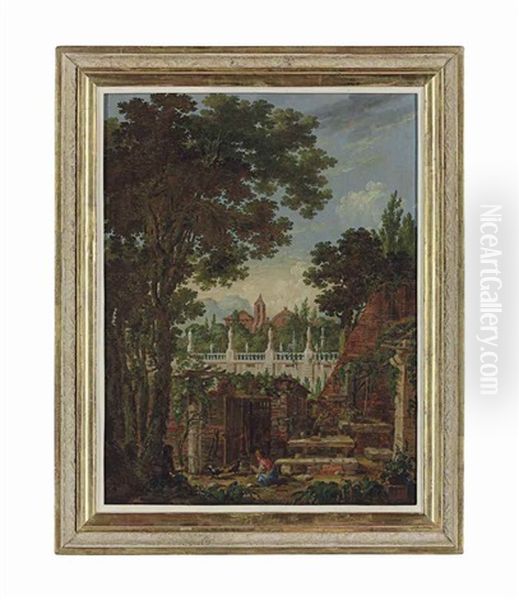 Parc Del Laberint D'horta, Barcelona Oil Painting by Pablo Rigalt y Fargas