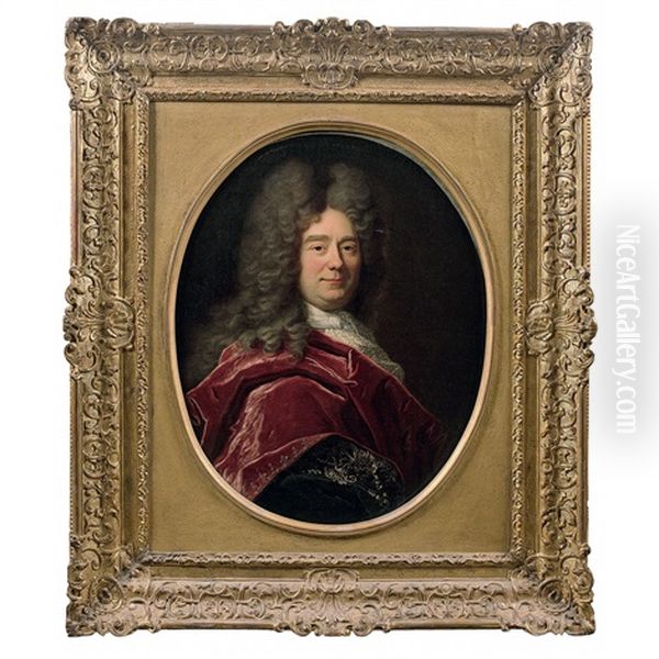 Portrait De Monsieur Francois Begon (1650-1725) Oil Painting by Hyacinthe Rigaud