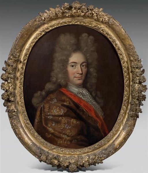 Portrait D'un Homme En Robe D'interieur by Hyacinthe Rigaud