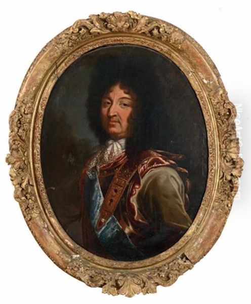 Portrait Du Roi Louis Xiv En Armure Oil Painting by Hyacinthe Rigaud