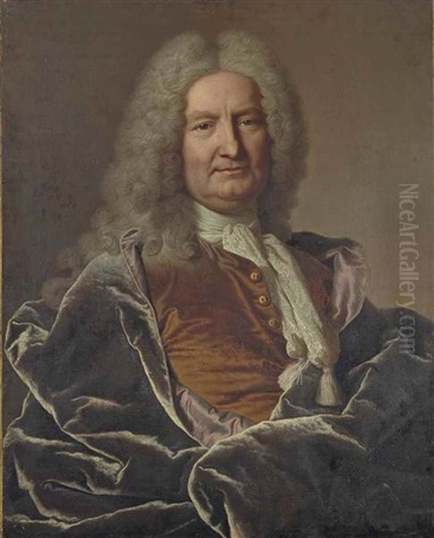 Portrait De Jean-francois De La Porte (1675-1745) Oil Painting by Hyacinthe Rigaud