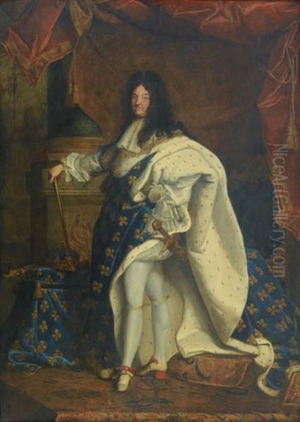 Portrait De Louis Xiv En Costume De Sacre Oil Painting by Hyacinthe Rigaud