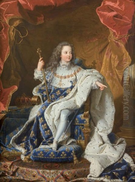 Portrait De Louis Xv En Tenue De Sacre Oil Painting by Hyacinthe Rigaud