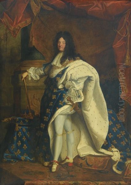 Portrait De Louis Xiv En Costume De Sacre Oil Painting by Hyacinthe Rigaud