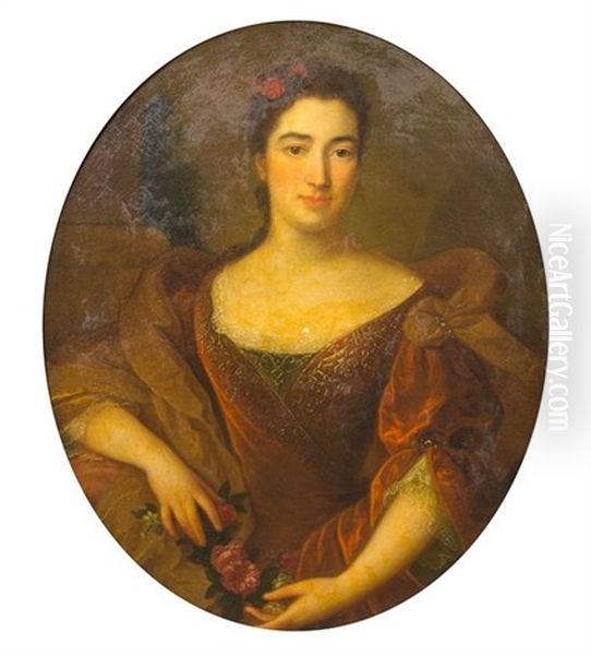 Portrait Of A Woman Oil Painting by Hyacinthe Rigaud