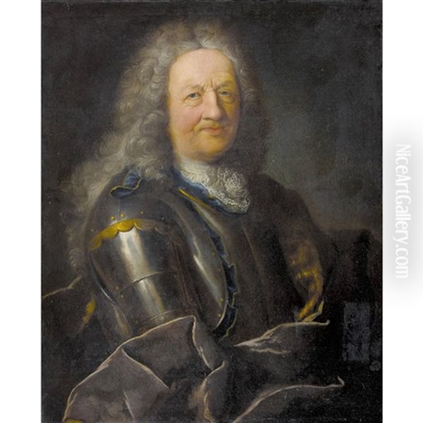 Brustportrat Eines Adligen In Rustung Oil Painting by Hyacinthe Rigaud