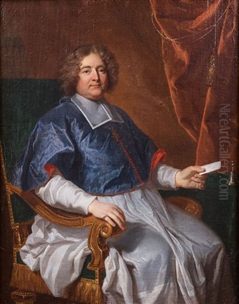 Portrait De Monseigneur De Gramont De Lanta Oil Painting by Hyacinthe Rigaud