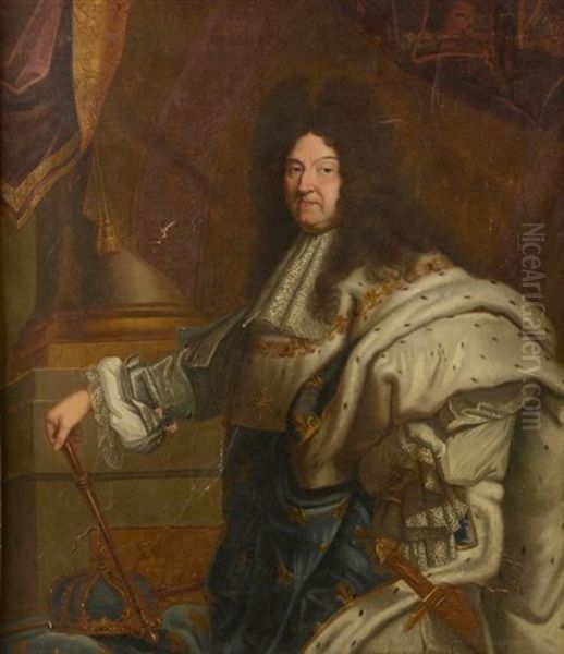 Portrait De Louis Xiv En Manteau D'hermine Oil Painting by Hyacinthe Rigaud