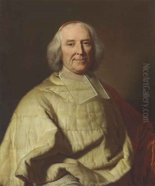 Portrait Of Andre Hercule, Cardinal De Fleury, Half-length Oil Painting by Hyacinthe Rigaud