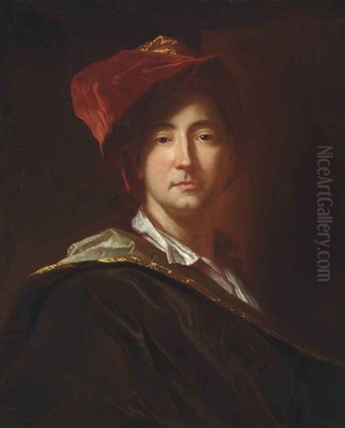 Self-portrait In A Turban Oil Painting by Hyacinthe Rigaud