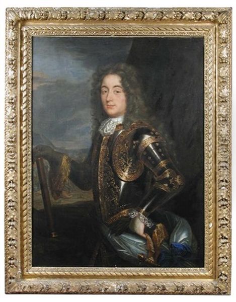 Portrait Of A Marechal Of France In Armour Oil Painting by Hyacinthe Rigaud