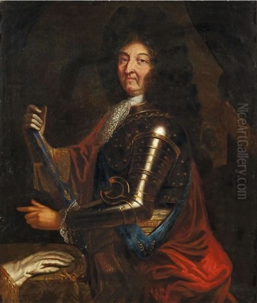 Bildnis Konig Ludwigs Xiv. Von Frankreich Oil Painting by Hyacinthe Rigaud