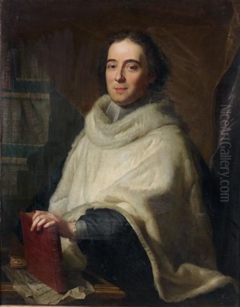 Portrait D'un Intellectuel, A Rapprocher Du Cardinal Fleury Oil Painting by Hyacinthe Rigaud