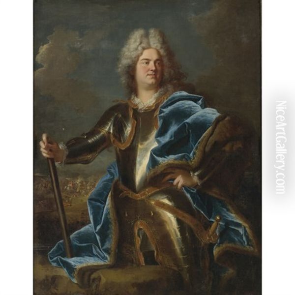 Portrait Of A Man, Traditionally Called Claude Louis Hector, Duc De Villars Oil Painting by Hyacinthe Rigaud