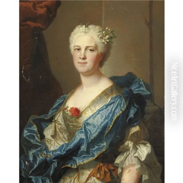 Ritratto Di Dama (charlotte Raisin De La Jonchere?) Oil Painting by Hyacinthe Rigaud