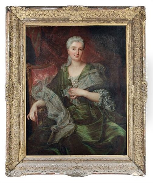 Portrait Presume De Marie Aupoys, Femme D'antoine Marc, Seigneur De Lignerolles Oil Painting by Hyacinthe Rigaud