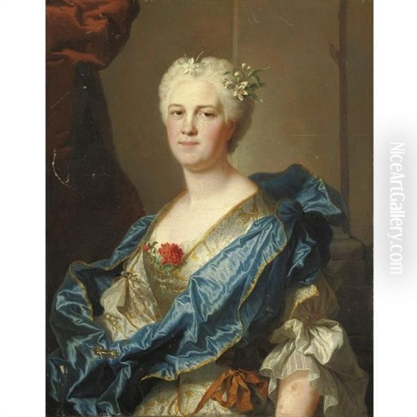 Ritratto Di Dama (charlotte Raisin De La Jonchere?) Oil Painting by Hyacinthe Rigaud