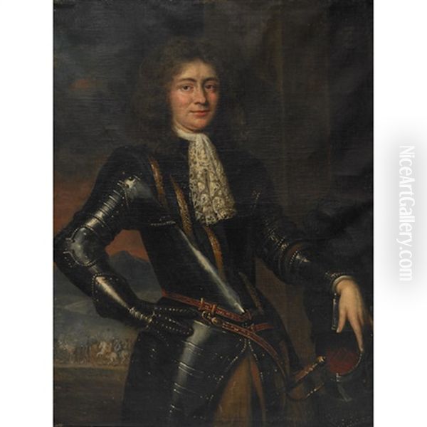 Portrait Of Count Jerhard Van Dernath Oil Painting by Hyacinthe Rigaud