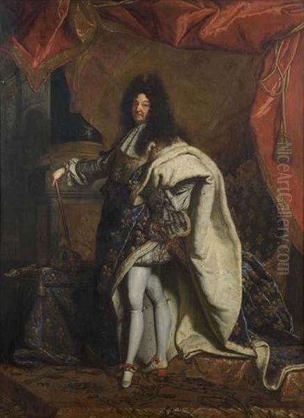 Portrait De Louis Xiv En Costume De Sacre Oil Painting by Hyacinthe Rigaud