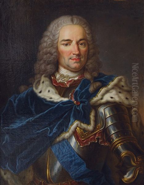 Portrait Of A French Nobleman Oil Painting by Hyacinthe Rigaud