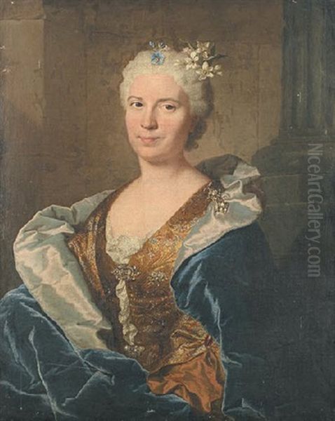 Portrait (marie-catherine Genevieve Grimaudet, Nee Boucher?) Oil Painting by Hyacinthe Rigaud