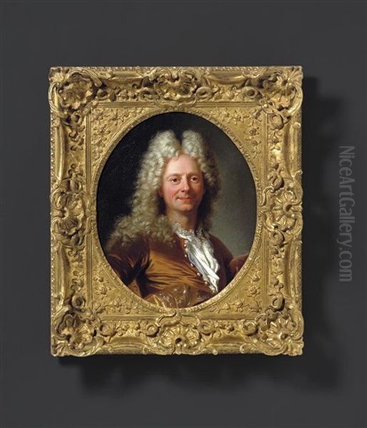 Portrat Eines Herrn Mit Allongeperucke Oil Painting by Hyacinthe Rigaud