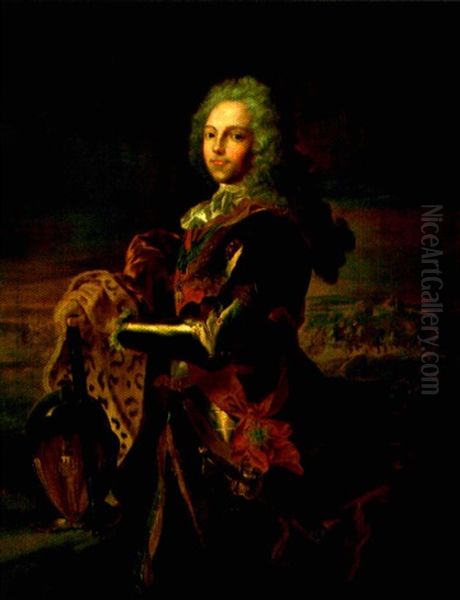 Portrait Du Marechal De Belle Isle Oil Painting by Hyacinthe Rigaud