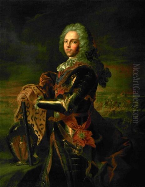 Portrait Du Marechal De Belle Isle Oil Painting by Hyacinthe Rigaud