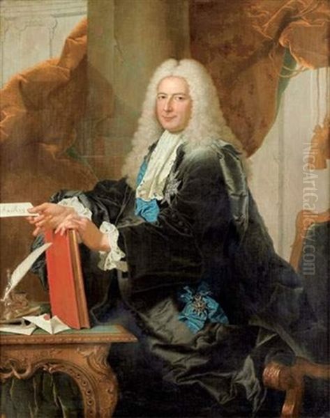 Portrait De Philibert Orry,1689-1747, Controleur General Des Finances Et Directeur General Des Batiments Du Roi Oil Painting by Hyacinthe Rigaud