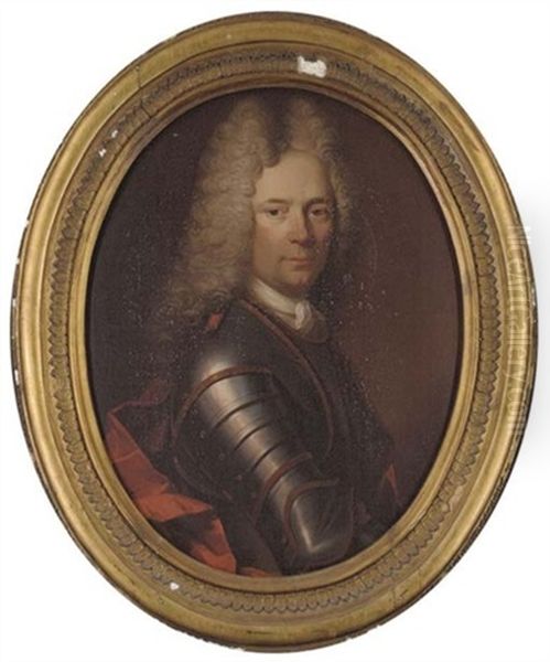 Portrait Of A Gentleman In Armour Oil Painting by Hyacinthe Rigaud