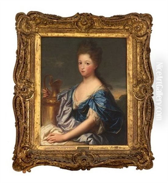 Portrait Of Adrienne Le Couvreur Oil Painting by Hyacinthe Rigaud