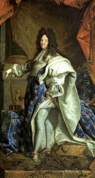 Portrait De Louis Xiv En Tenue De Sacre Oil Painting by Hyacinthe Rigaud