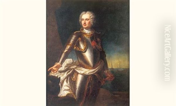 Portrait D'un Officier De Marine De La Famille De Brettes-thurin Ou De Ponteves Oil Painting by Hyacinthe Rigaud