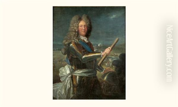 Portrait De Jacques Leonard Rouxel, Comte De Medavy Et Comte De Grancey, Gouverneur De La Provence Oil Painting by Hyacinthe Rigaud