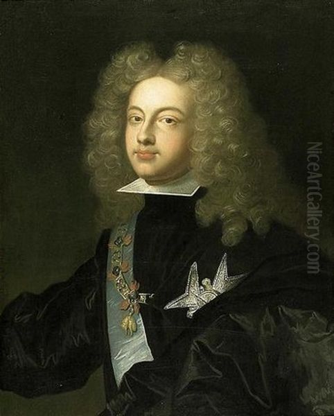 Portrait De Gentilhomme Portant La Chaine De La Toison D'or Oil Painting by Hyacinthe Rigaud