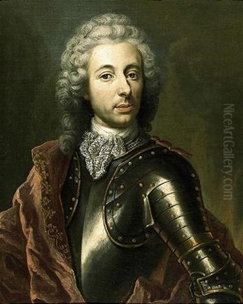 Portrait De Gentilhomme En Armure Oil Painting by Hyacinthe Rigaud