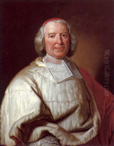 Portrait Of Cardinal Fleury, Wearing His Ecclesiastical Robes Oil Painting by Hyacinthe Rigaud