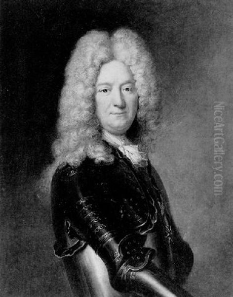 Portrait De Charles-armand De Gontaut, Duc De Biron, Marechal De France Oil Painting by Hyacinthe Rigaud