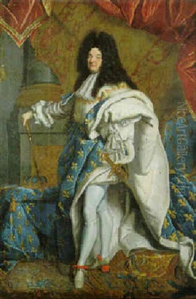 Portrait De Louis Xiv En Costume De Sacre Oil Painting by Hyacinthe Rigaud