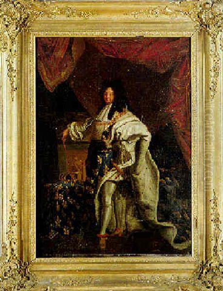 Den Franske Solkonge Ludvig Xiv I Kroningsdragt Oil Painting by Hyacinthe Rigaud