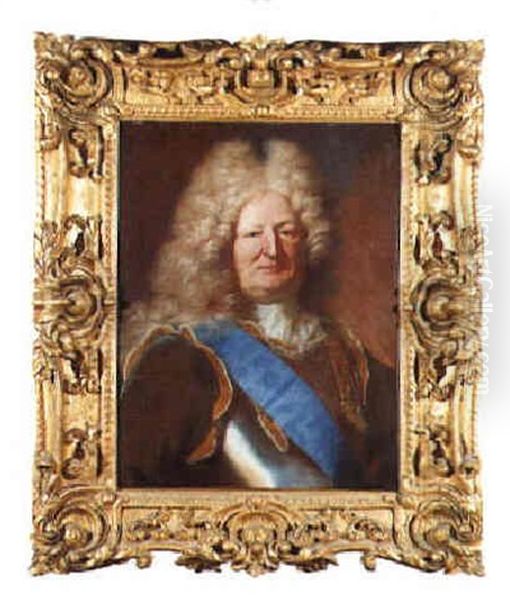 Portrait Of The Marquis De Sillery In Armor Oil Painting by Hyacinthe Rigaud